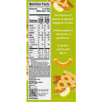 Kraft Mac & Cheese Apple Pie, Shelf Stable, 7.25oz