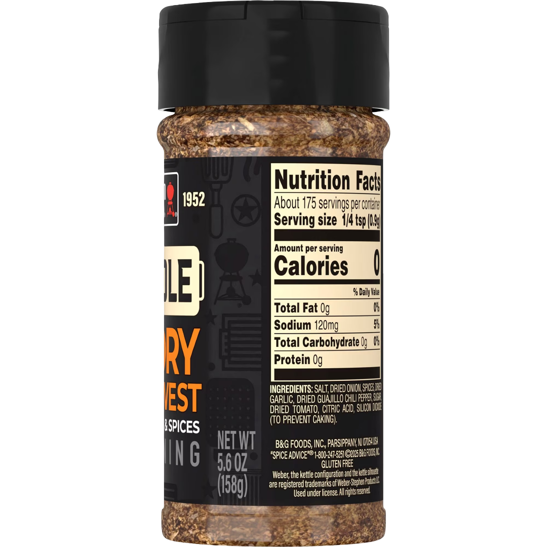 Weber Griddle Savory Southwest Spices Seasoning Blend, 5.6 oz