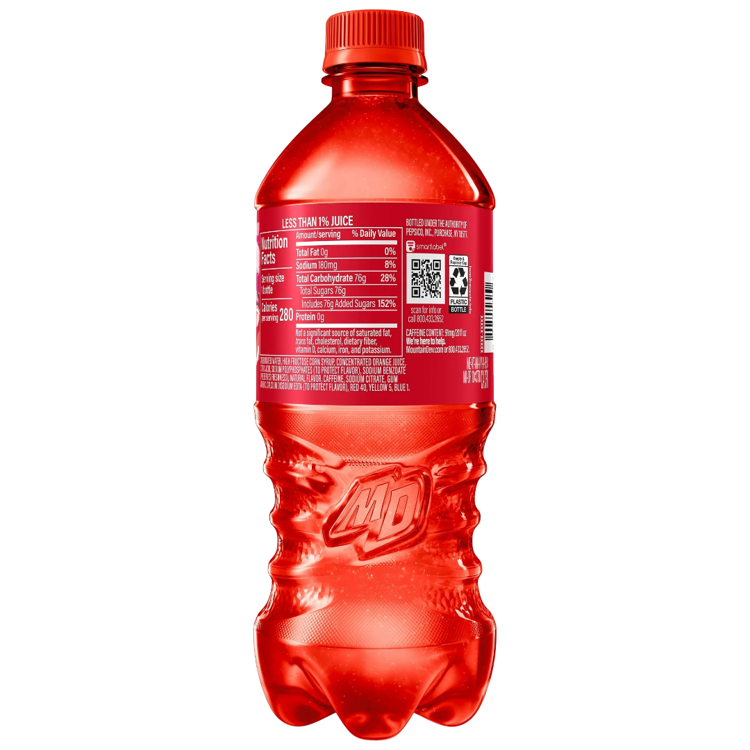 Mountain Dew Code Red Cherry Soda, 20 fl oz