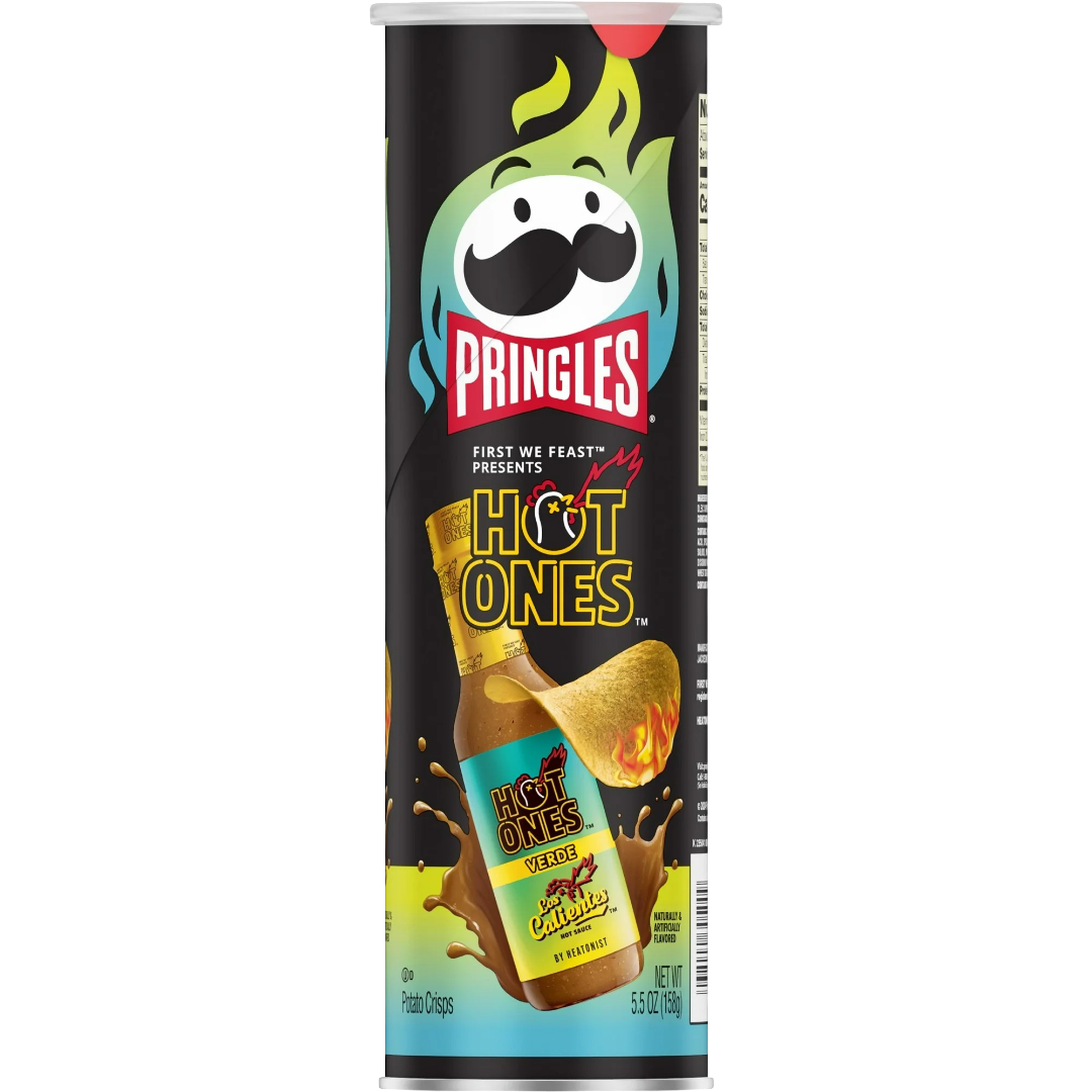Pringles Hot Ones Verde Potato Crisps Chips, 5.5oz