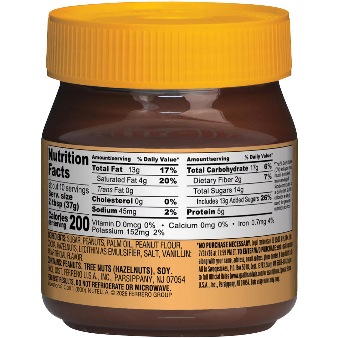 Nutella Peanut Spread With Cocoa, 13 oz