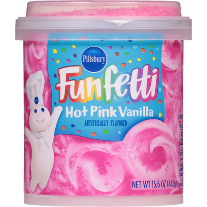 Pillsbury Funfetti Hot Pink Vanilla Frosting, 15.6 oz