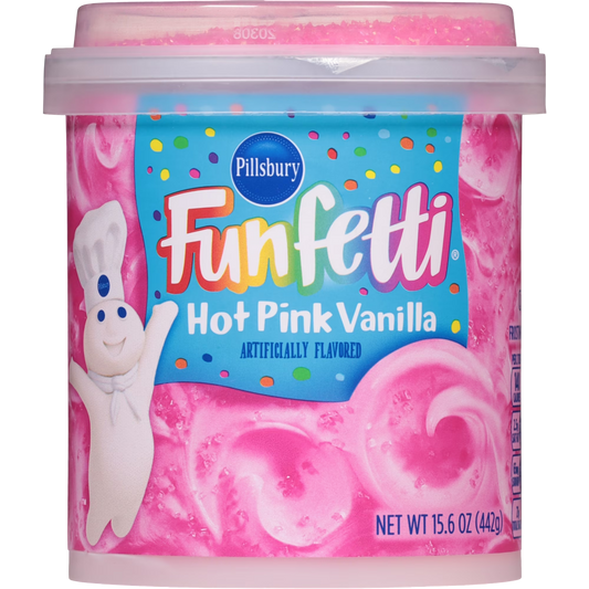 Pillsbury Funfetti Hot Pink Vanilla Frosting, 15.6 oz