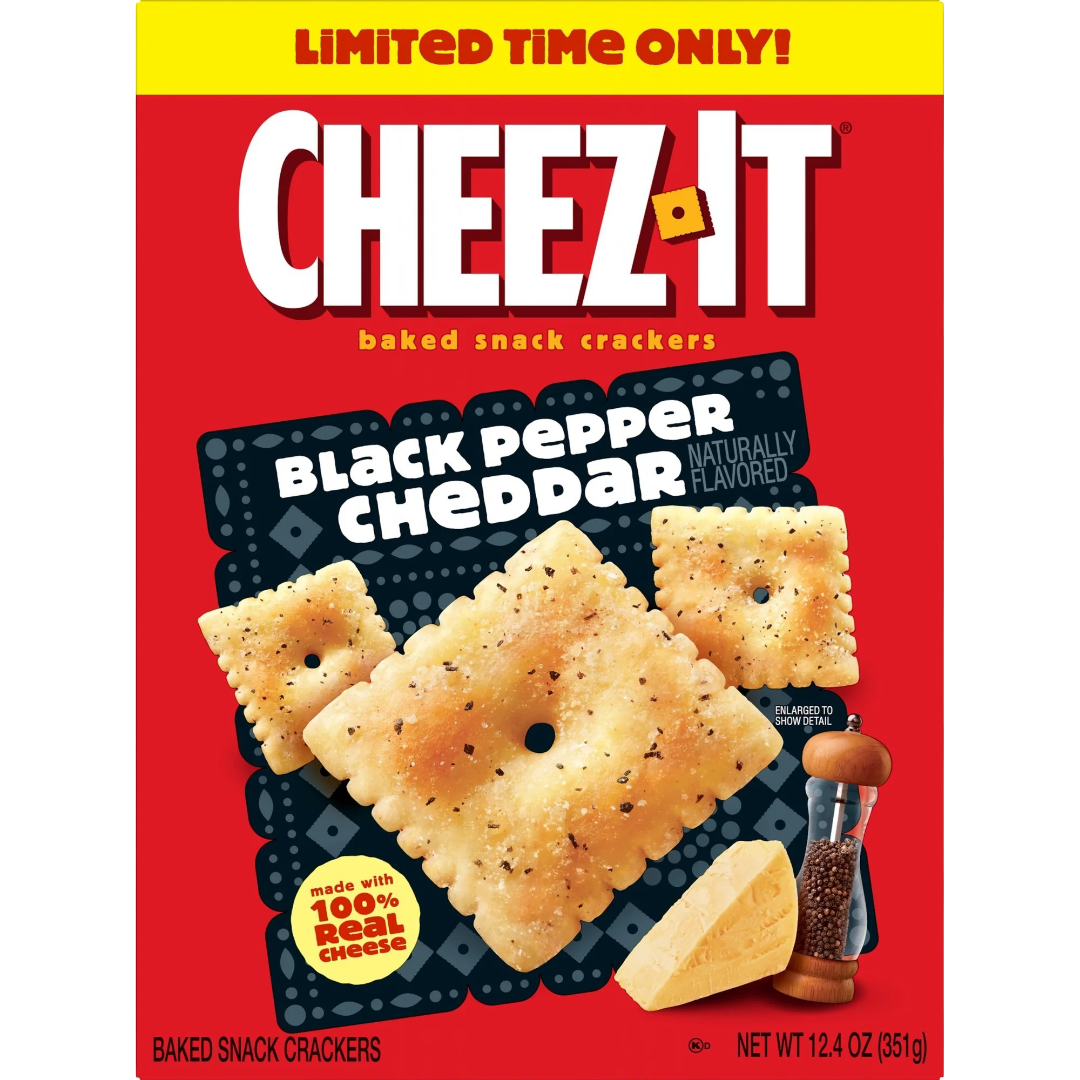 Cheez-It Black Pepper Cheddar Baked Snack Crackers, 12.4 oz