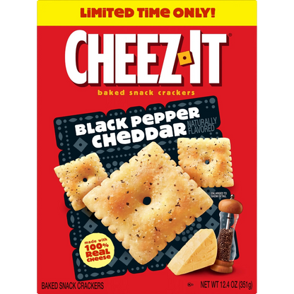 Cheez-It Black Pepper Cheddar Baked Snack Crackers, 12.4 oz