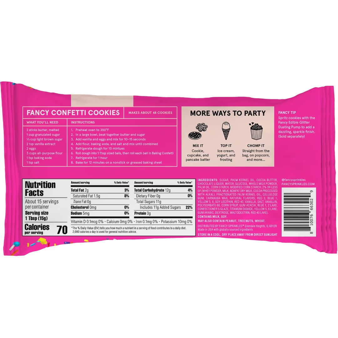 Fancy Sprinkles Rainbow Baking Confetti with Sprinkles & Candy-Coated Chocolate 8oz