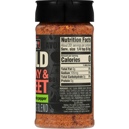 Weber BOLD Smoky & Sweet Seasoning with Chipotle Pepper, Seasoning Blend, 6.4oz