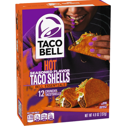 Taco Bell Hot Seasoned Flavor Crunchy Taco Shells, 4.8 oz