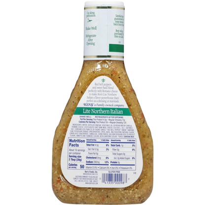 Ken's Steak House Lite Northern Italian with Basil & Romano Salad Dressing & Marinade, 16 fl oz
