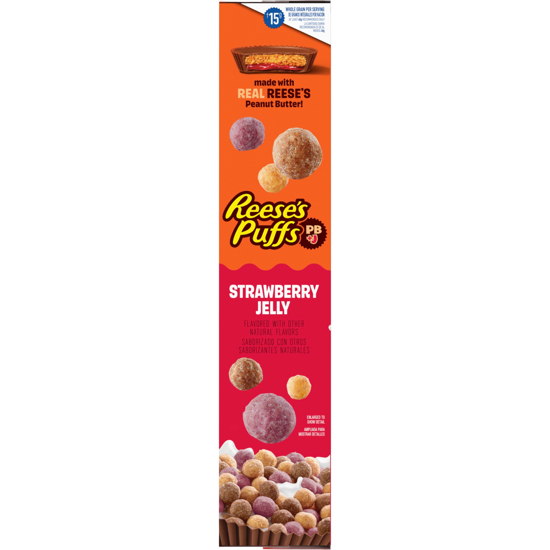REESE'S PUFFS PB+J Superfan Cereal, Limited Edition, Family Size, 19.7 oz