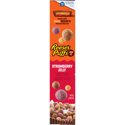 REESE'S PUFFS PB+J Superfan Cereal, Limited Edition, Family Size, 19.7 oz