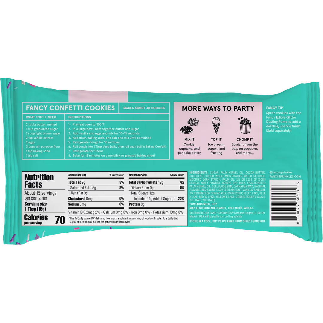 Fancy Sprinkles Unicorn Baking Confetti with Sprinkles & Candy-Coated Chocolate 8oz