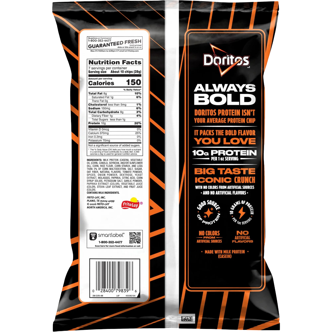 Doritos Protein Sweet & Tangy BBQ Tortilla Chips, 7 oz