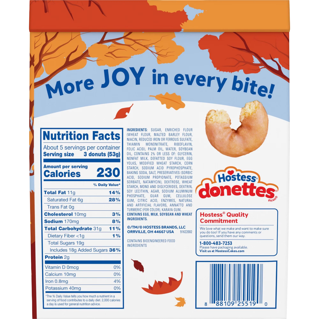 Hostess Donettes Maple Glazed Mini Donuts Limited Edition, 9.5 oz