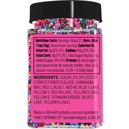 Fancy Sprinkles Rainbow Prism Sugar Dessert Sprinkles, 3 oz