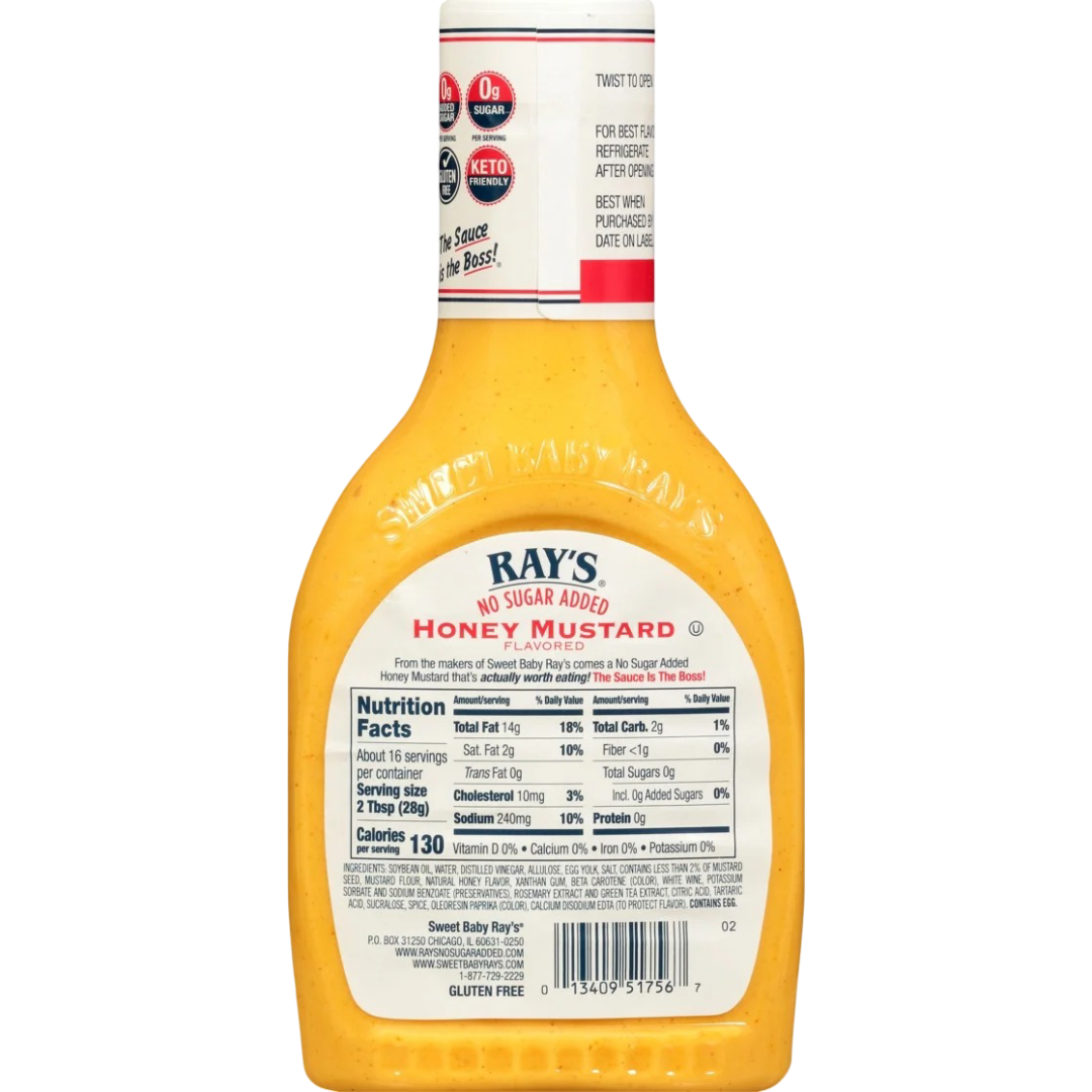 Ray's No Sugar Added Honey Mustard Flavored Dipping Sauce 16 fl oz