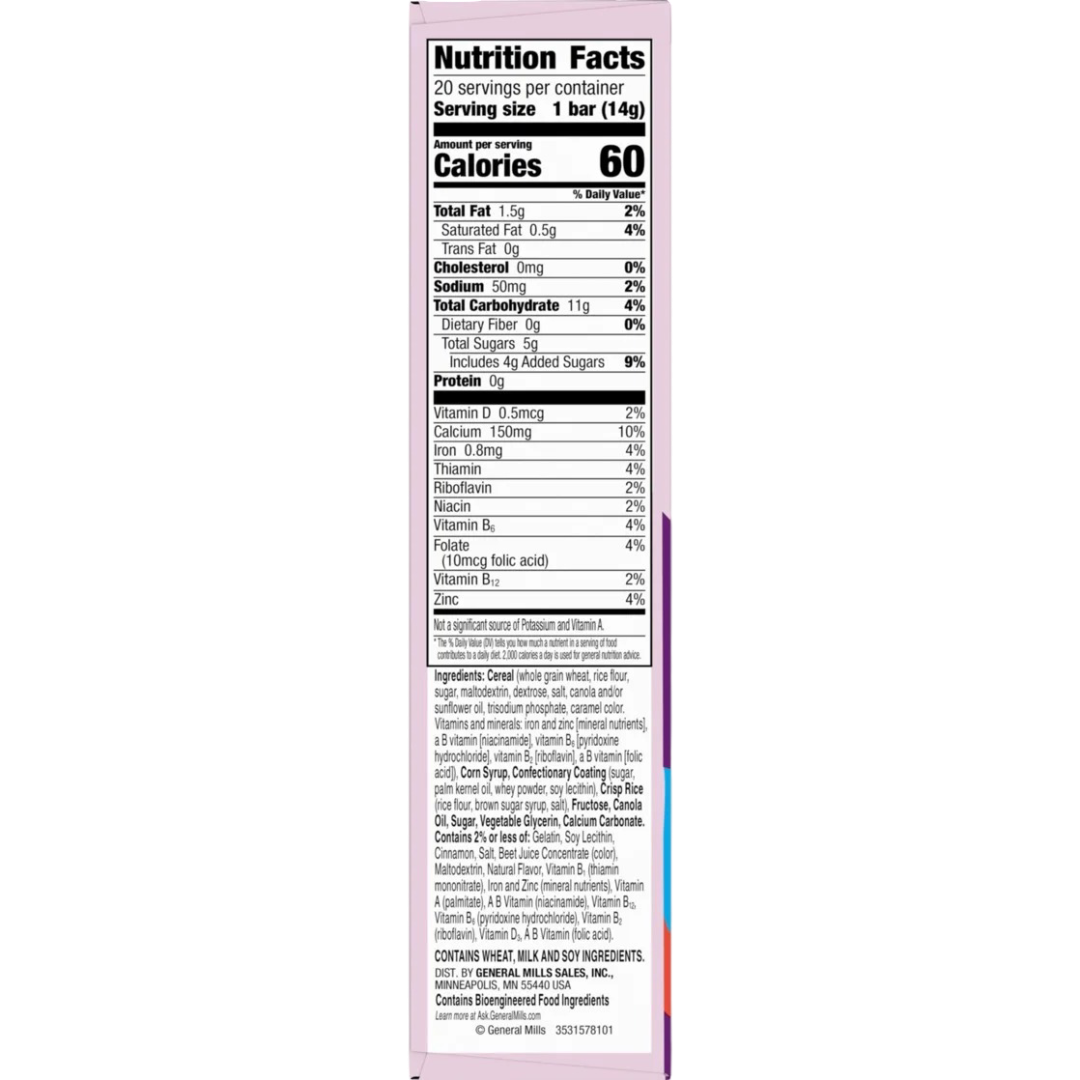 Cinnamon Toast Crunch Strawberry Mini Treats Valentine's Day, 20 Bars, 10 oz