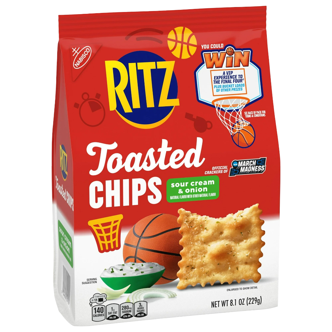 RITZ Toasted Chips Sour Cream & Onion Crackers, 8.1 oz