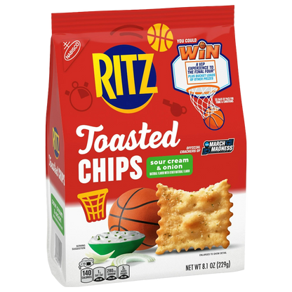 RITZ Toasted Chips Sour Cream & Onion Crackers, 8.1 oz