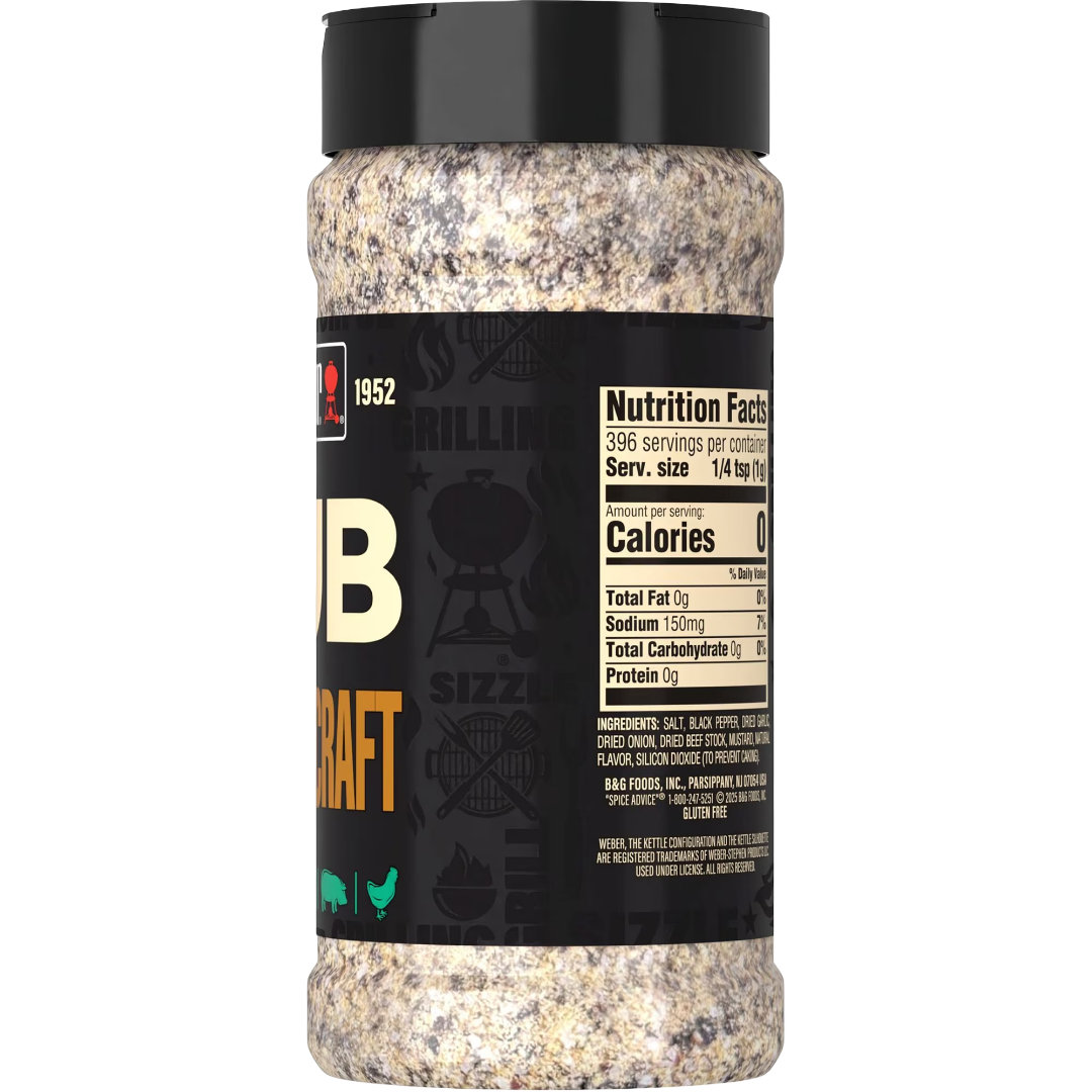 Weber Peppercraft Rub, Black Pepper Seasoning Blend, 14 oz