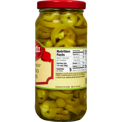Mezzetta Sliced Tamed Jalapeño Peppers, 16 fl oz