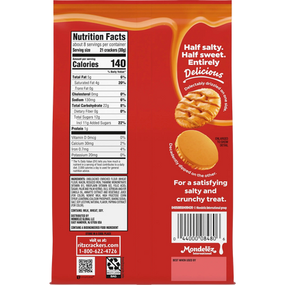 RITZ Drizzled Minis Caramel Crackers, 8 oz