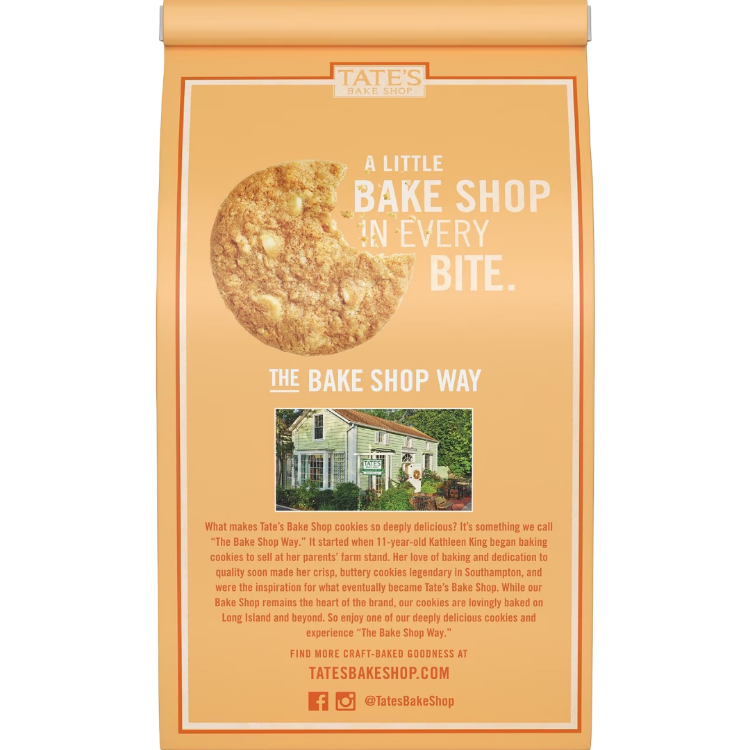 Tate's Bake Shop Orange & Cream Cookies with White Chocolate Chips, 6.5 oz