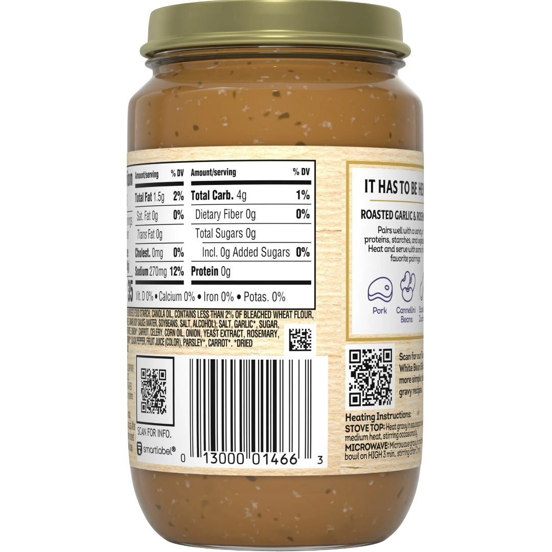 Heinz HomeStyle Roasted Garlic & Rosemary Gravy, Fish-free, 12 oz