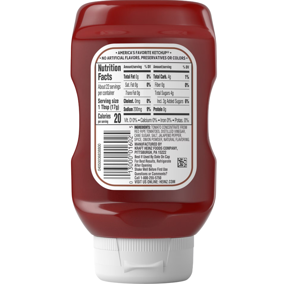 Heinz Spicy Simply Tomato Ketchup, 13.5 oz