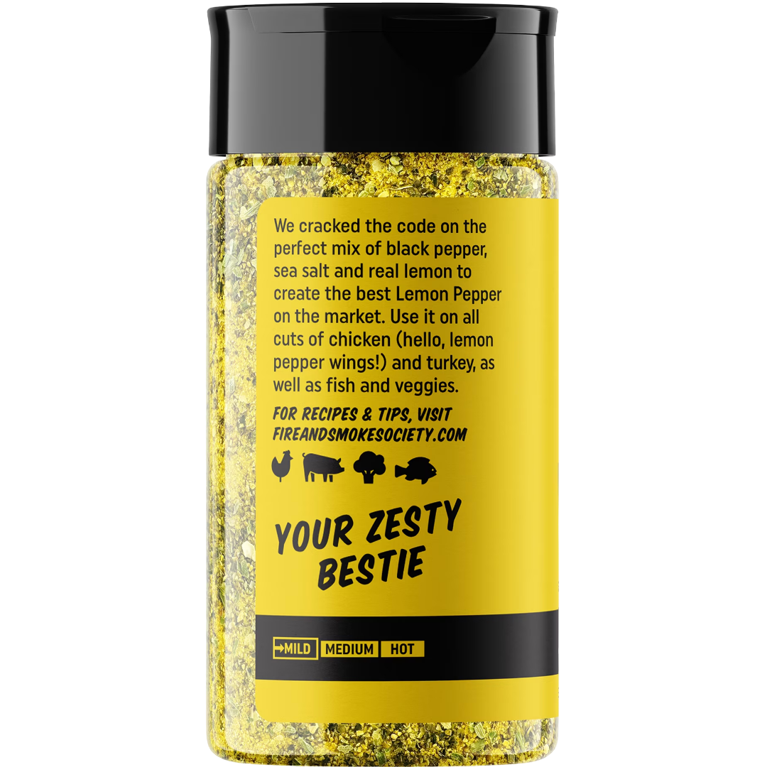 Fire & Smoke Society Lemon Pepper Seasoning, 6.1 oz