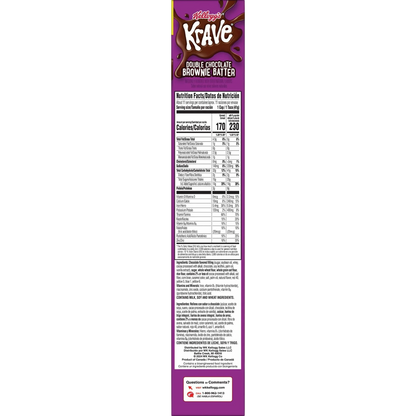 Kellogg's Krave Double Chocolate Brownie Batter Cereal Family Size, 16.2 oz