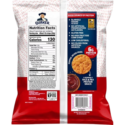 Quaker Protein Crisps Tangy Barbecue BBQ Mini Rice Cakes, 5.2 oz