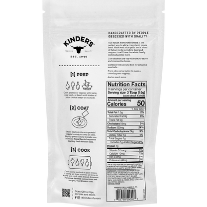 Kinder's Italian Herb Seasoned Panko Bread Crumb Coating Mix, 5oz