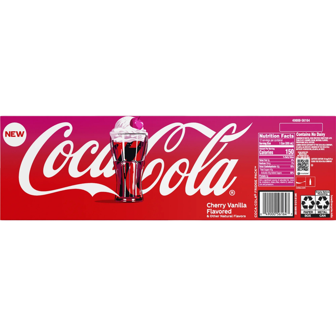 Coca Cola Cherry Float Soda, 12 Pack of 12 fl oz Cans Coke