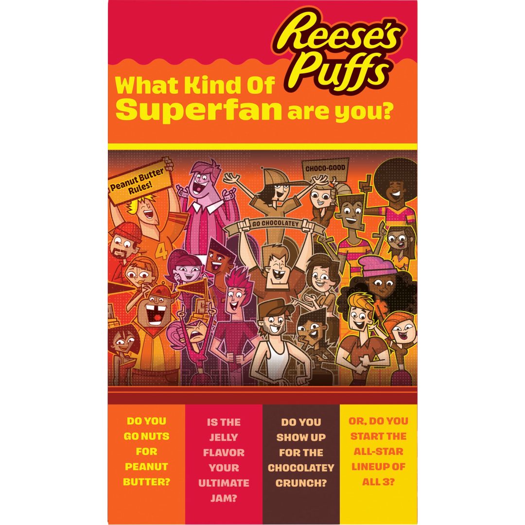 REESE'S PUFFS PB+J Superfan Cereal, Limited Edition, Family Size, 19.7 oz