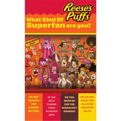 REESE'S PUFFS PB+J Superfan Cereal, Limited Edition, Family Size, 19.7 oz