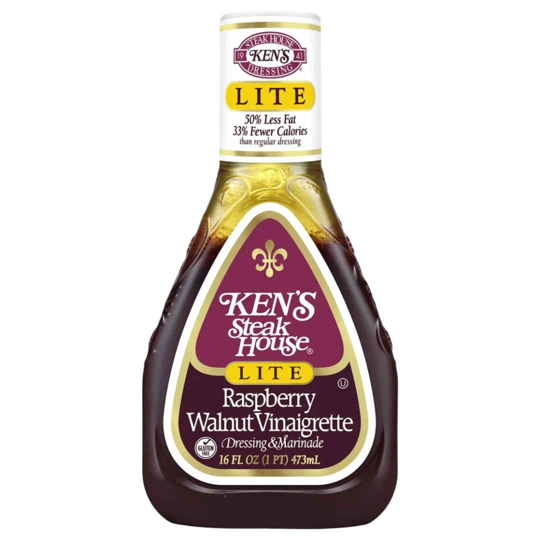 Ken's Steak House Lite Raspberry Walnut Vinaigrette Salad Dressing & Marinade, 16 fl oz