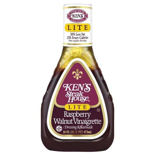 Ken's Steak House Lite Raspberry Walnut Vinaigrette Salad Dressing & Marinade, 16 fl oz