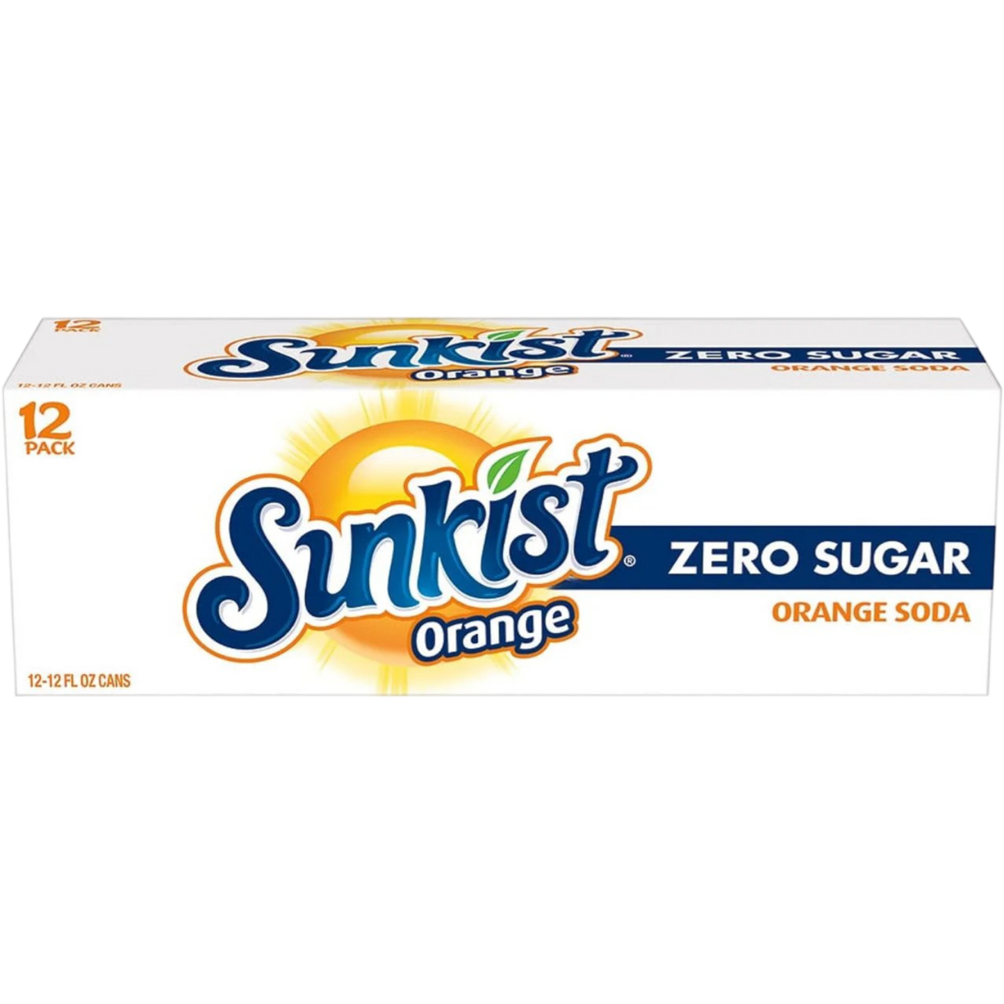 Sunkist Zero Sugar Orange Soda Pop, 12 Pack of 12oz Cans