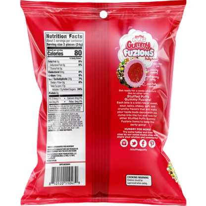 Stuffed Puffs Gummy Fuzions Fruity Punch Candy, 4.23 oz