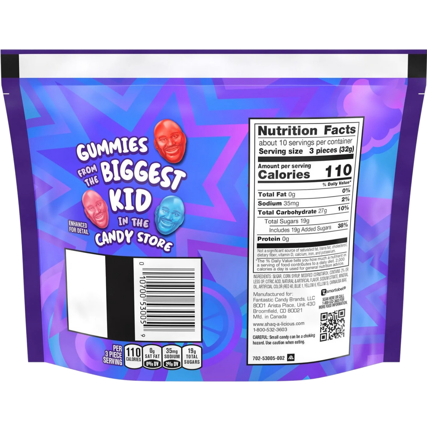 Shaq-A-Licious XL Gummies Original Flavor Chewy Candy