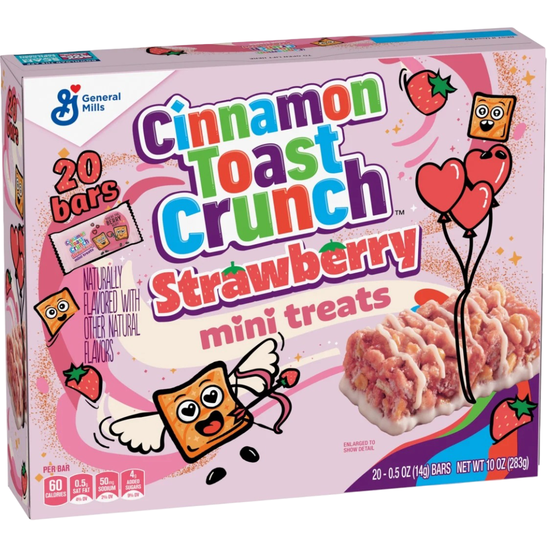 Cinnamon Toast Crunch Strawberry Mini Treats Valentine's Day, 20 Bars, 10 oz