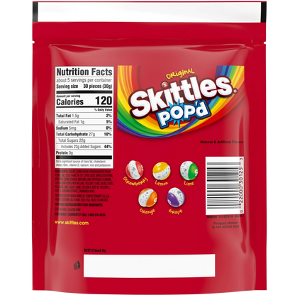 SKITTLES POP'D Originals Freeze Dried Candy, 5.5oz