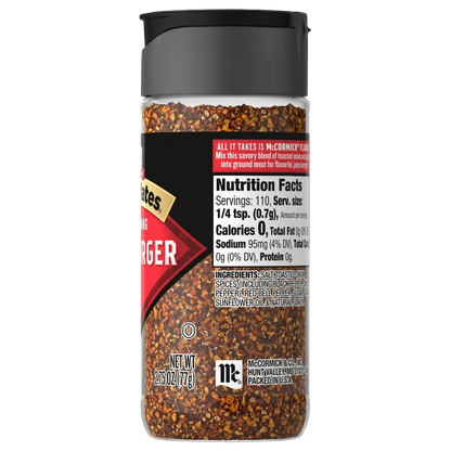 McCormick Grill Mates Gluten Free Hamburger Seasoning, 2.75oz