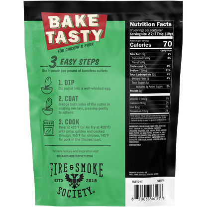 Fire & Smoke Society Bake Tasty Italian Seasoned Coating Mix, 5.3 oz