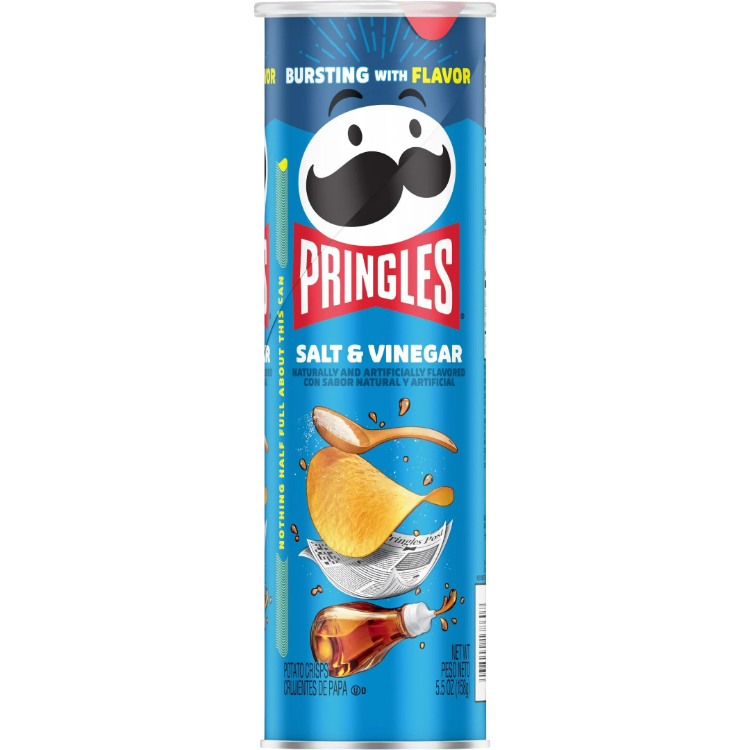 Pringles Salt and Vinegar Potato Crisps Chips, 5.5oz