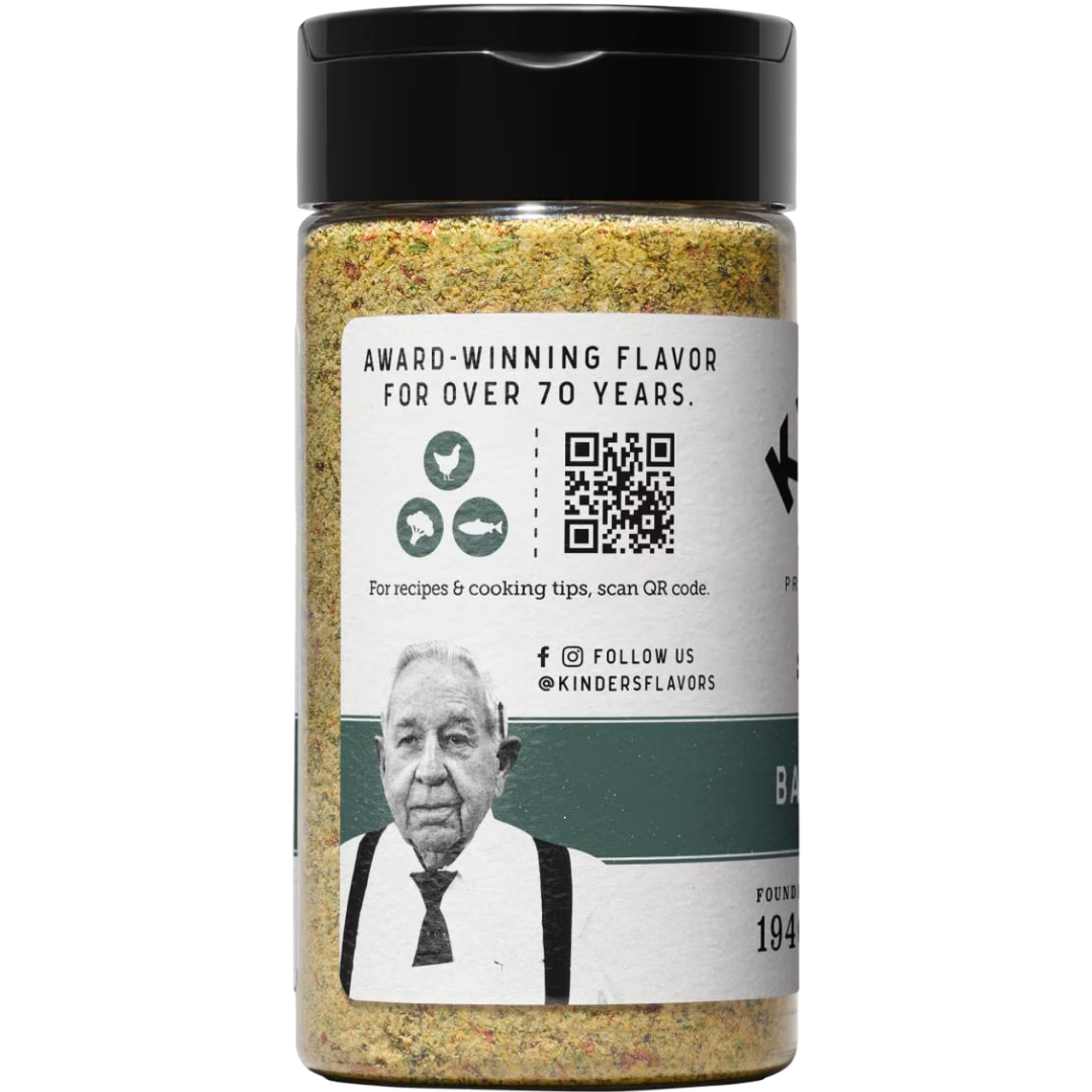 Kinder's Basil Parmesan Seasoning Blend with Garlic & Sea Salt, 5.8 oz