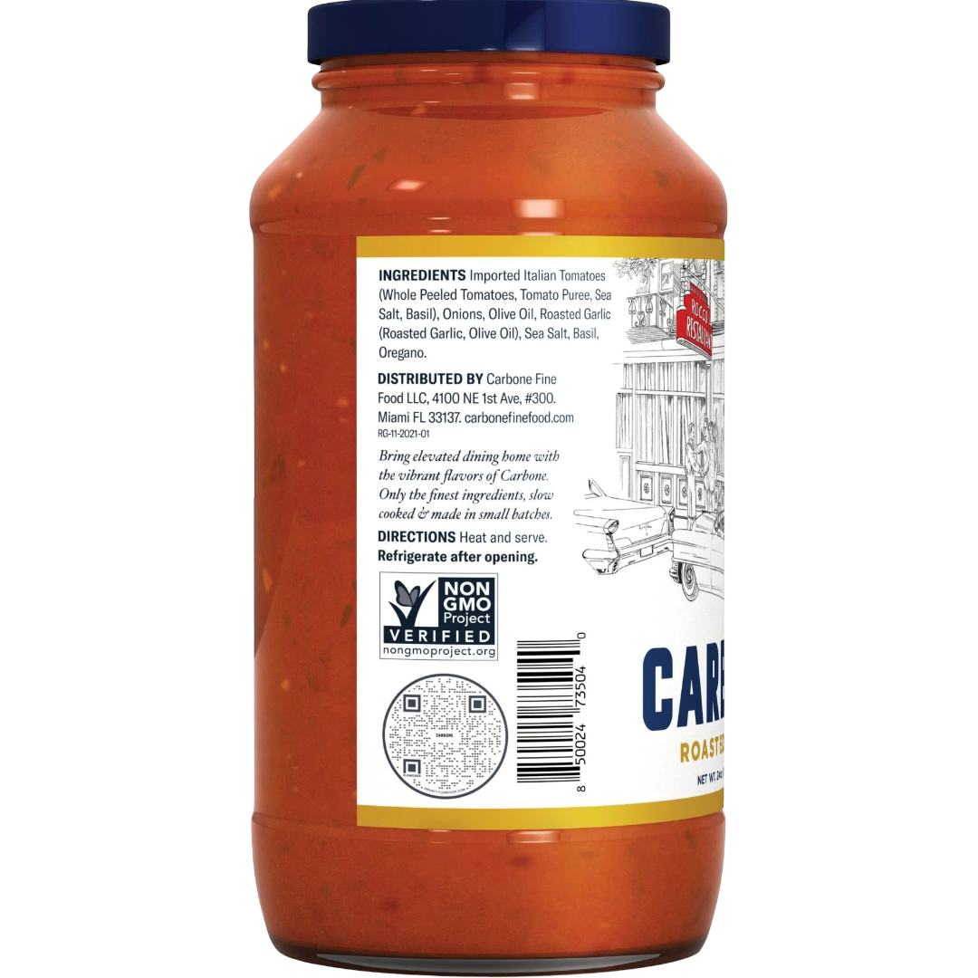 Carbone Fine Foods Roasted Garlic Pasta Sauce, 24 oz