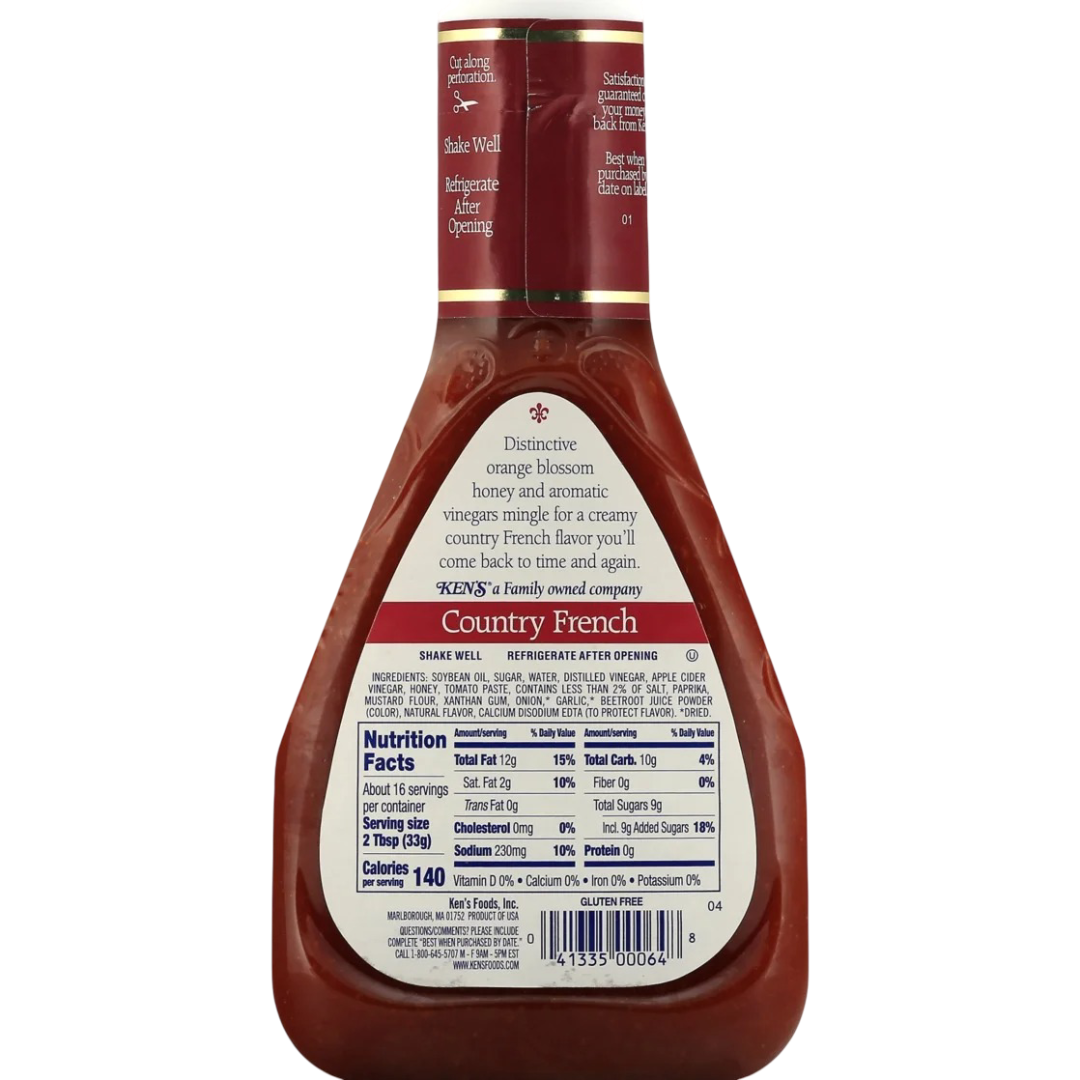 Ken's Steak House Country French with Orange Blossom Honey Salad Dressing, 16 fl oz