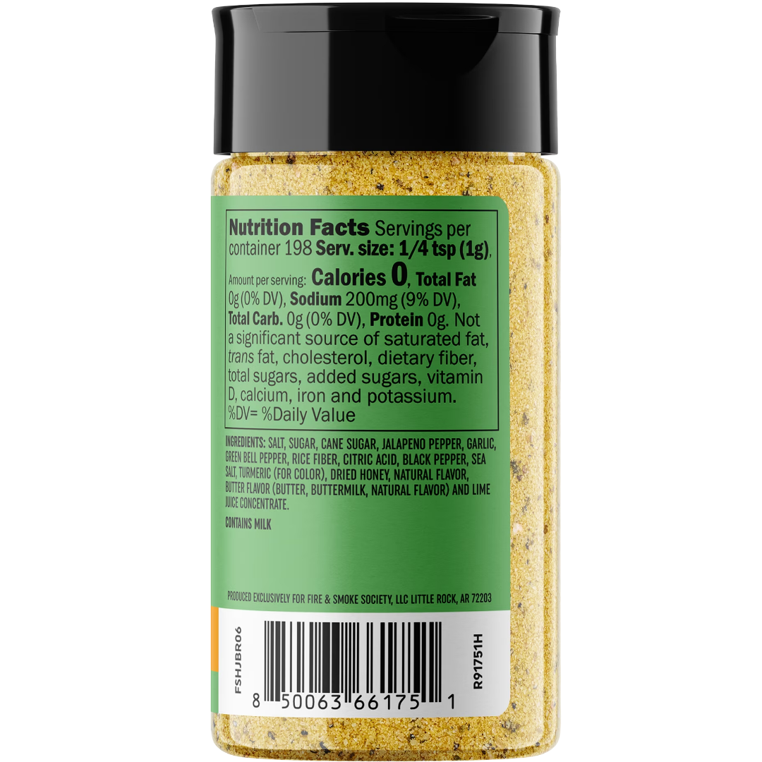 Fire & Smoke Society Honey Jalapeno Butter Seasoning, 7 oz